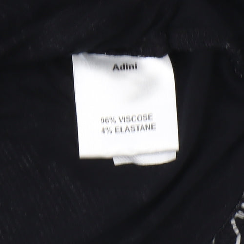 Adini Women's Black Tunic, Size S, 3/4 Sleeve Geometric