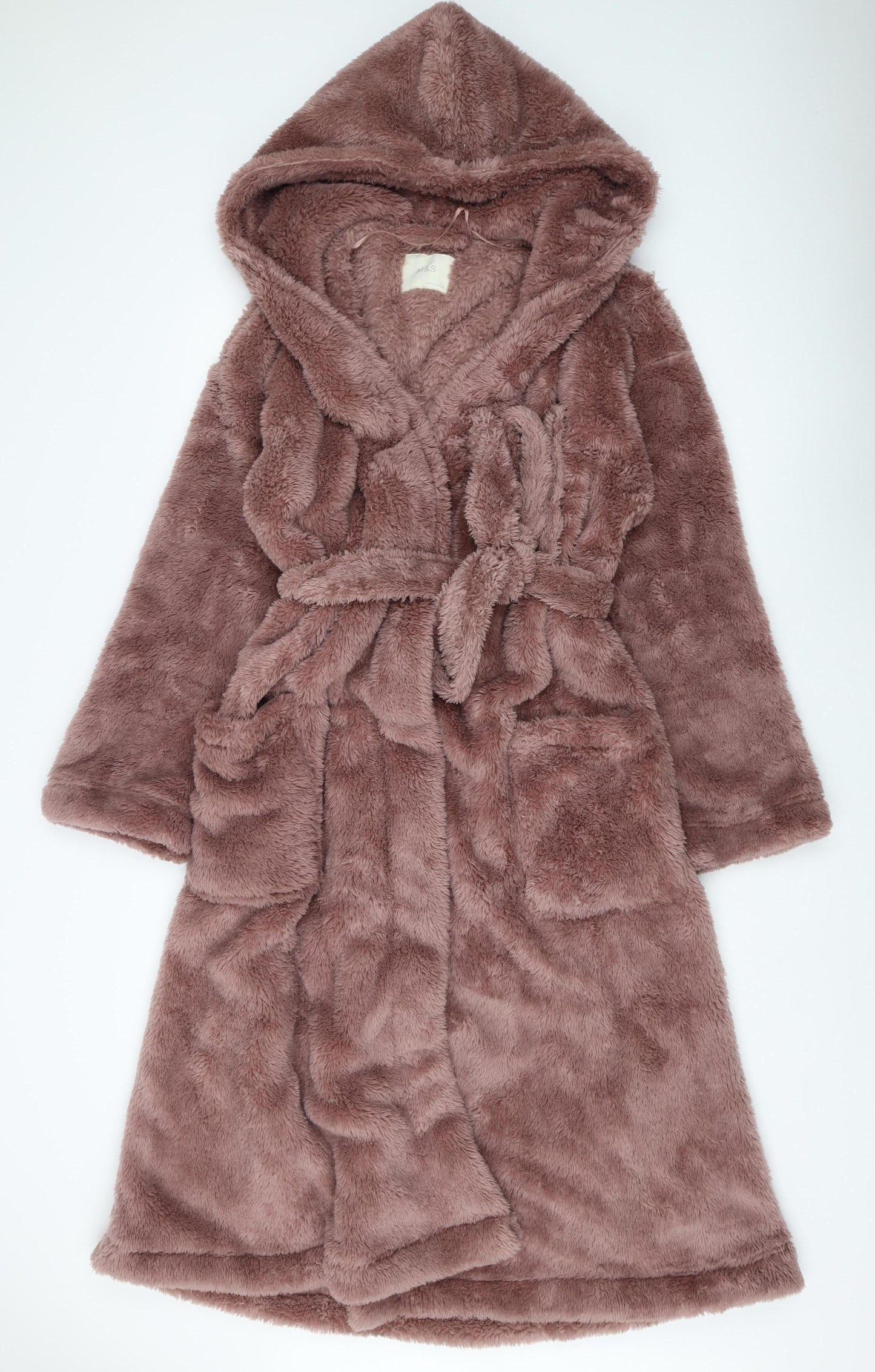Marks and Spencer Women’s Brown Hooded Fleece Robe L