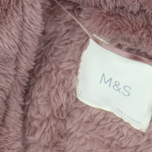 Marks and Spencer Women’s Brown Hooded Fleece Robe L