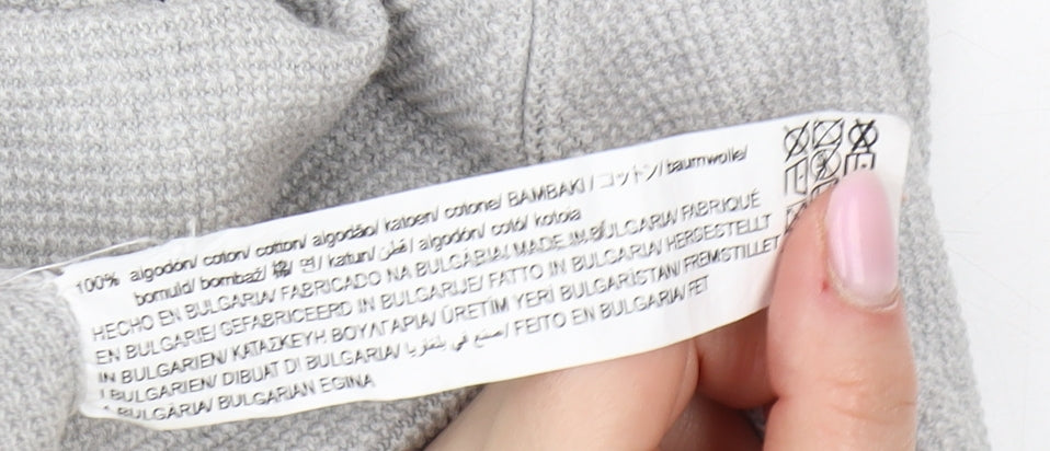 Zara Men's Grey Cotton Pullover Jumper Crew Neck L