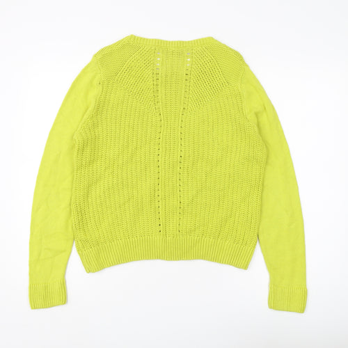 Marks and Spencer Women's Green Waffle Knit Jumper Size 14