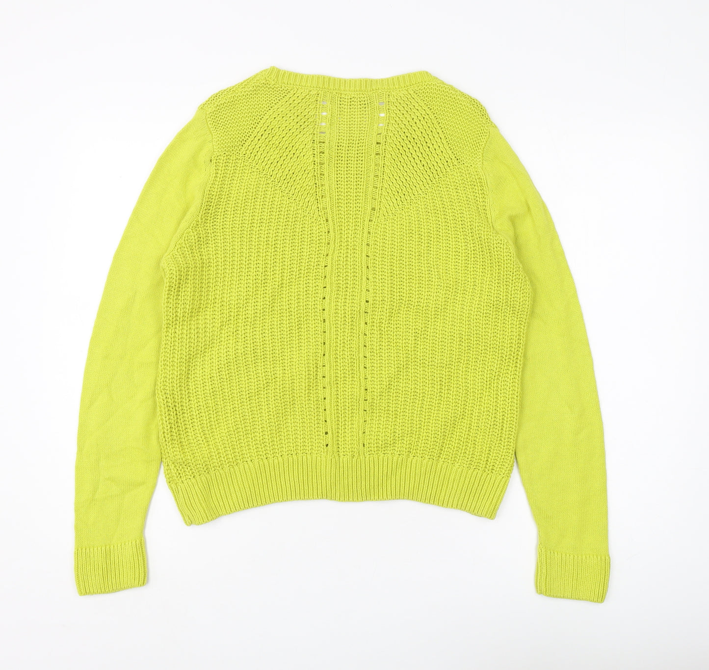 Marks and Spencer Women's Green Waffle Knit Jumper Size 14