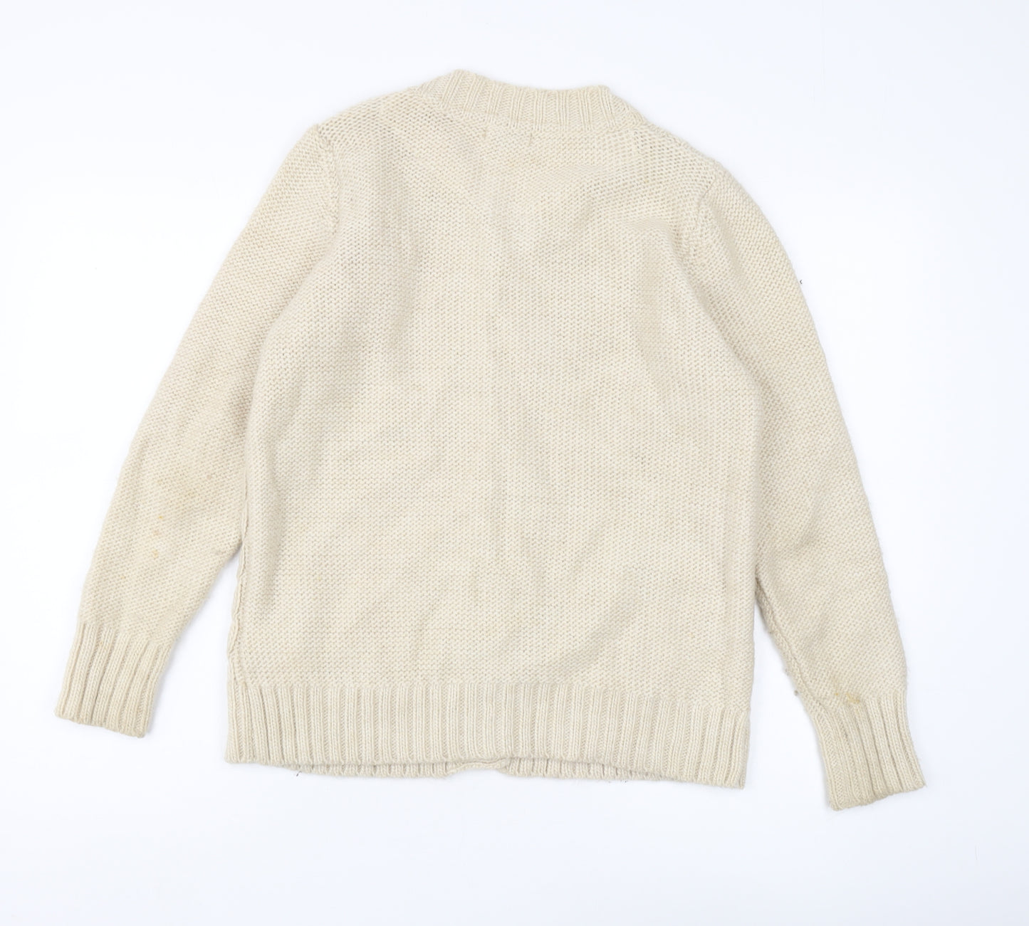 Marks and Spencer Beige Cardigan, Size 16, Cable-Knit