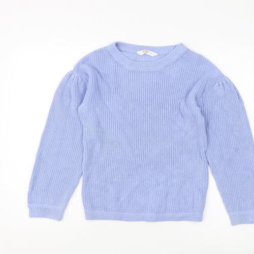John Lewis Girls Blue Pullover Jumper, Size 11, Cotton Blend