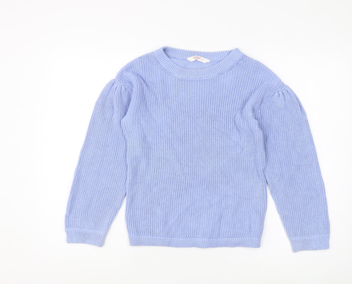 John Lewis Girls Blue Pullover Jumper, Size 11, Cotton Blend