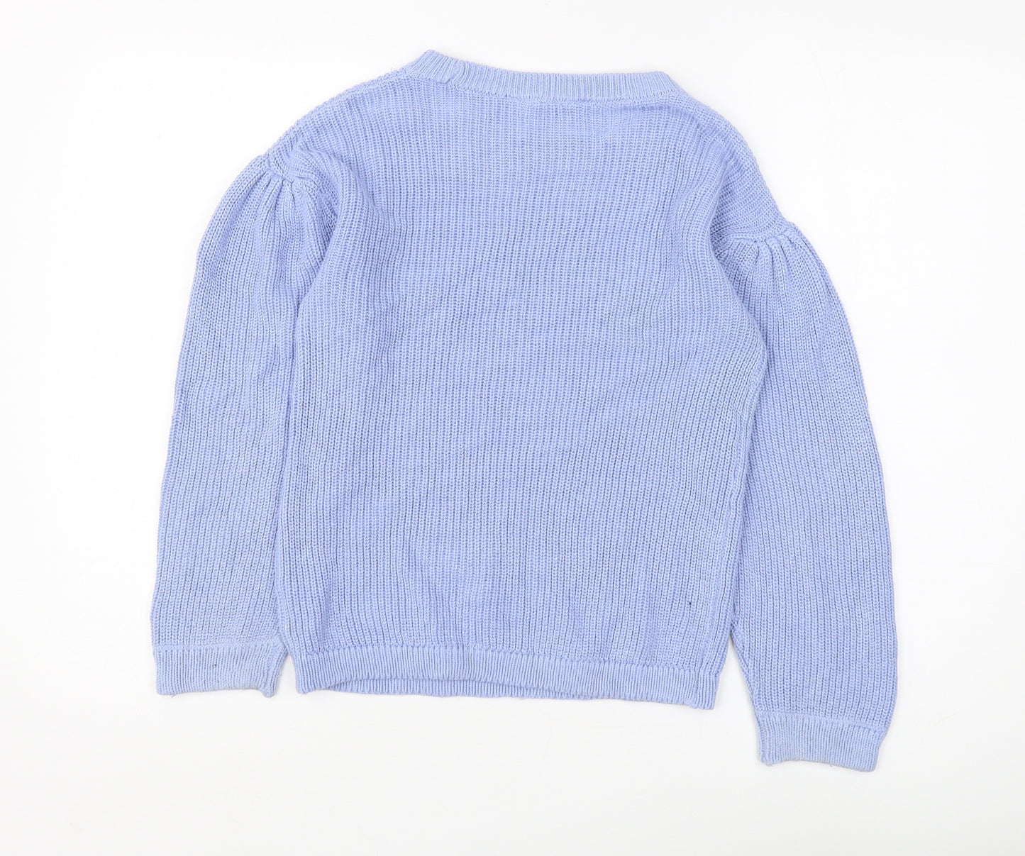 John Lewis Girls Blue Pullover Jumper, Size 11, Cotton Blend