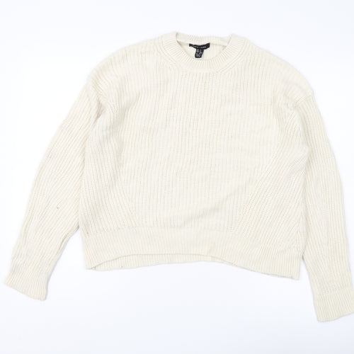 New Look Women's Ivory Pullover Jumper, Size S, Crew Neck