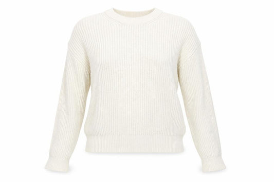 Front view of New Look Women's Ivory jumper, size S, Crew Neck