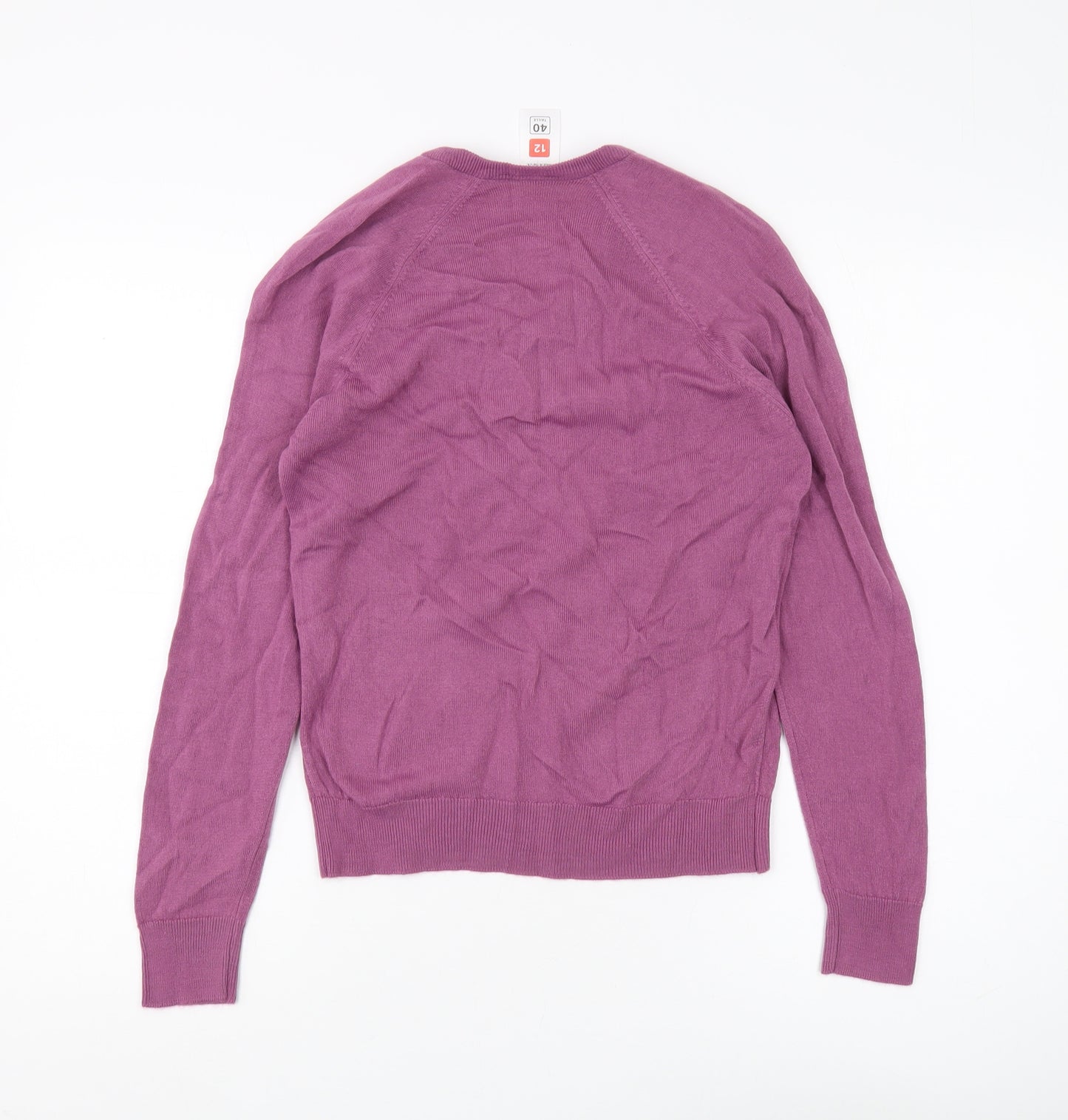 St Michael Women's Purple V-Neck Pullover Jumper Sz 12