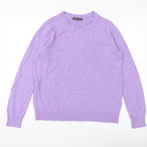 Bonmarché Women's Purple Crew Neck Jumper Size 16