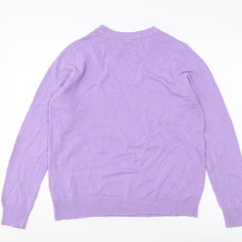 Bonmarché Women's Purple Crew Neck Jumper Size 16