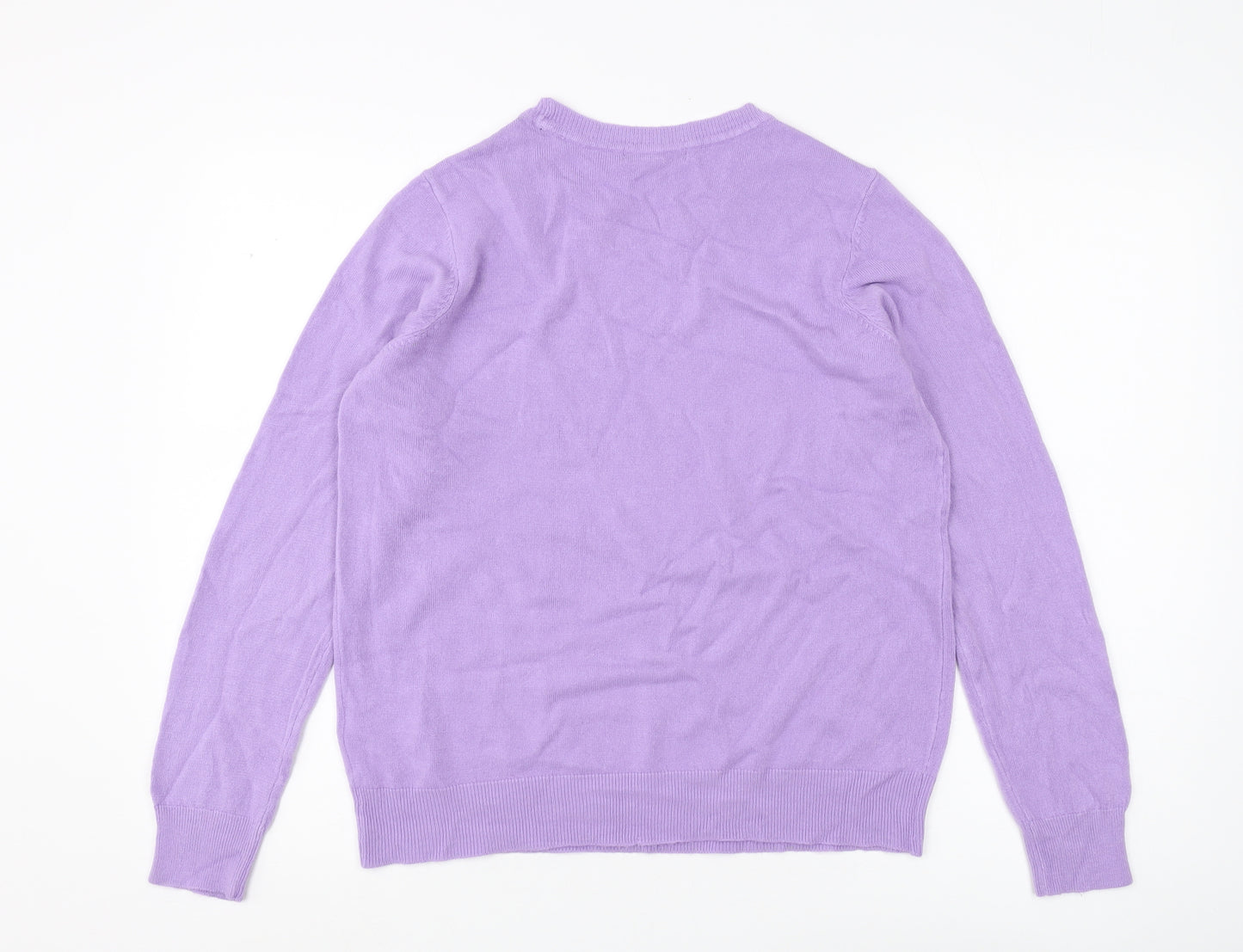 Bonmarché Women's Purple Crew Neck Jumper Size 16