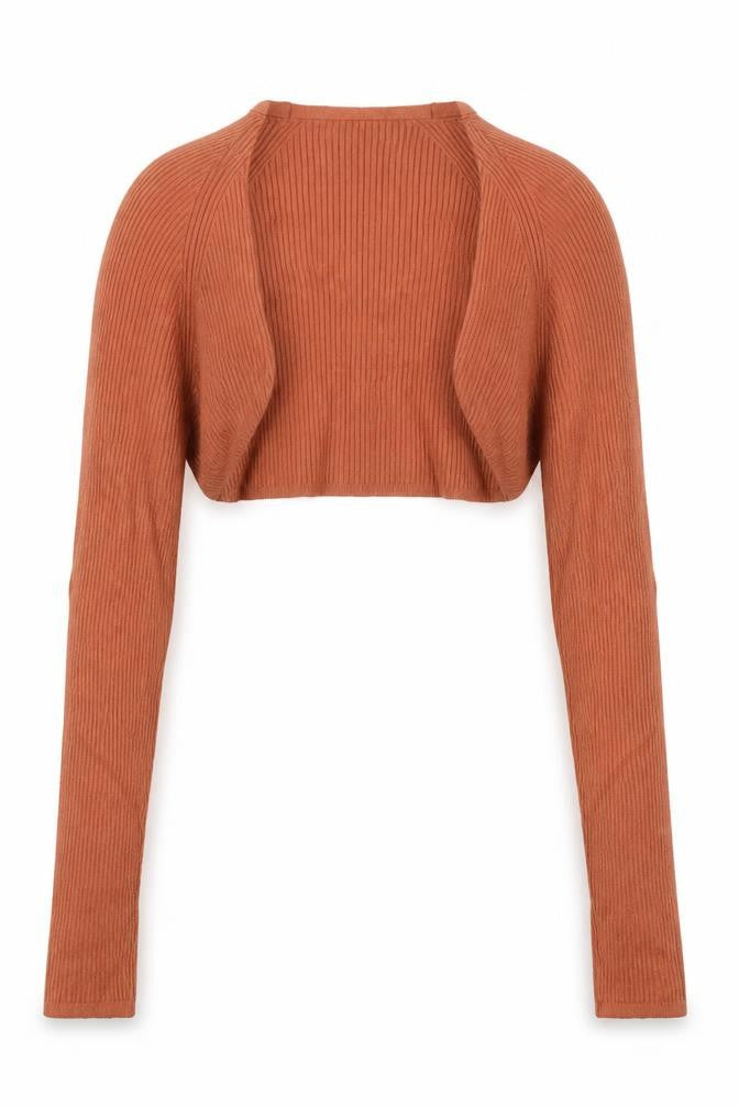 Front view of New Look Women's Brown Shrug Jumper, size S