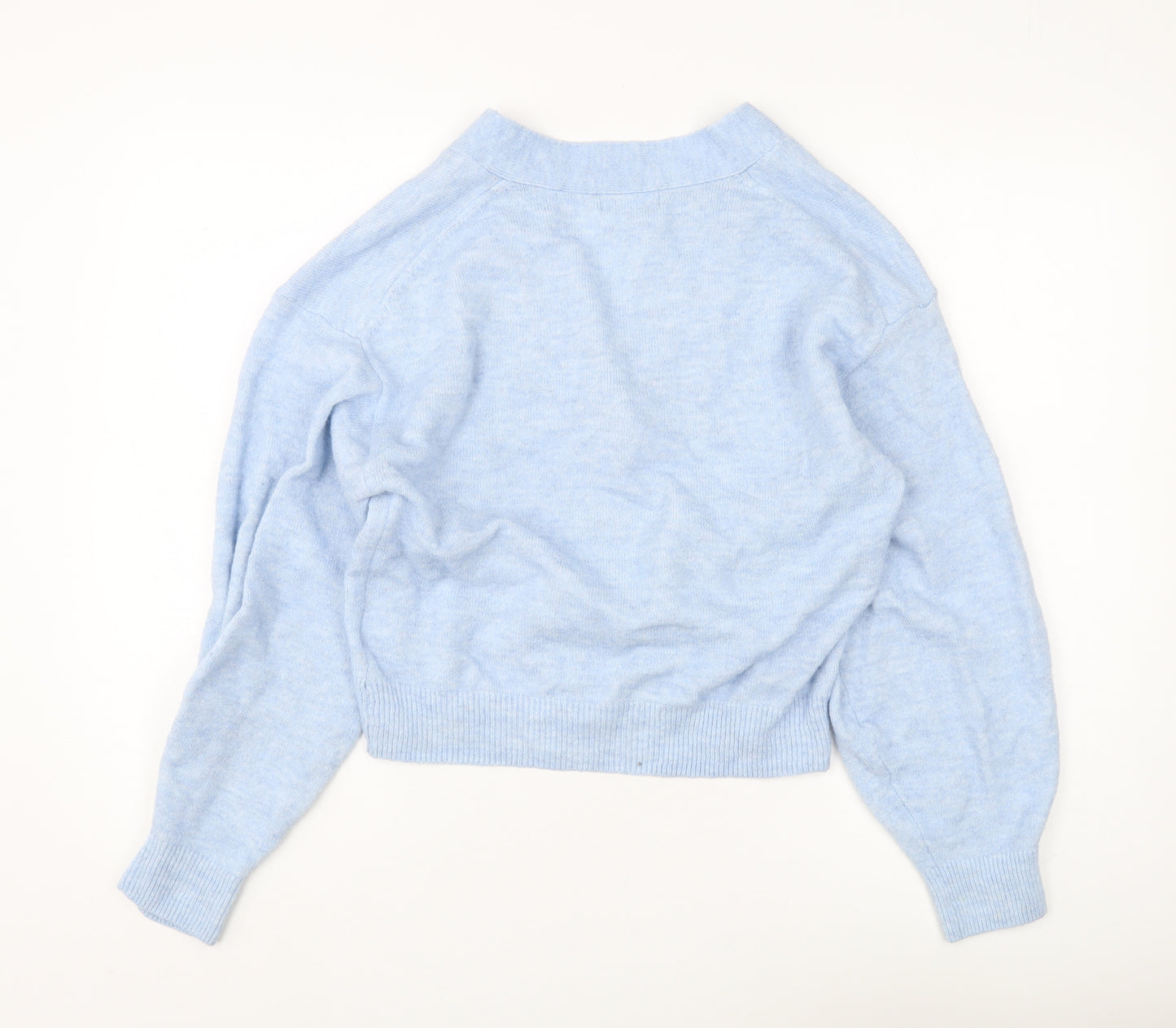 H&M Women's Blue V-Neck Cardigan Size 14