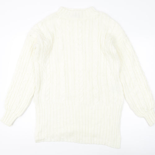 Next Women's White Cable-Knit Pullover Jumper, Size S