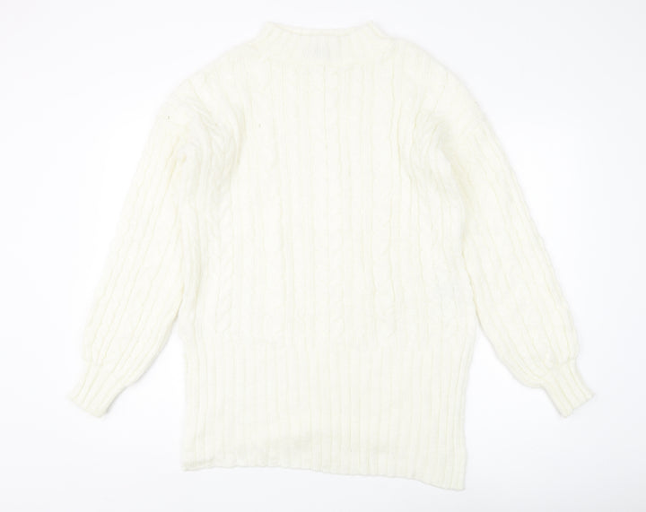 Next Women's White Cable-Knit Pullover Jumper, Size S