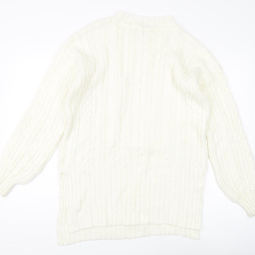 Next Women's White Cable-Knit Pullover Jumper, Size S