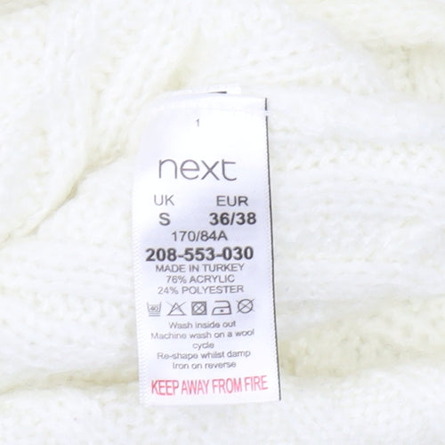 Next Women's White Cable-Knit Pullover Jumper, Size S