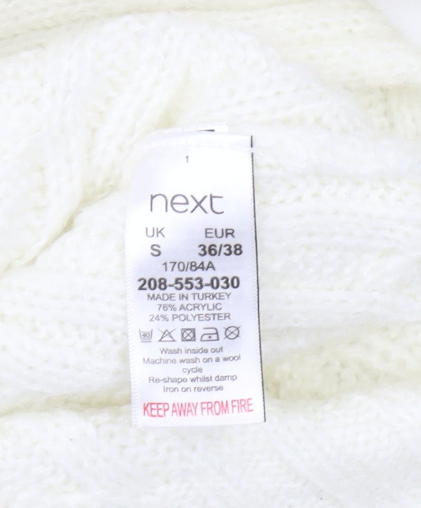 Next Women's White Cable-Knit Pullover Jumper, Size S