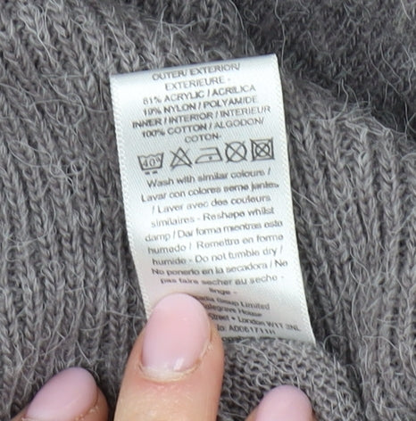 Topshop Women’s Grey V-Neck Pullover Jumper Size 8