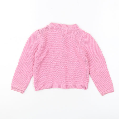 Marks and Spencer Girls Pink Cardigan 3-4 Years Cotton