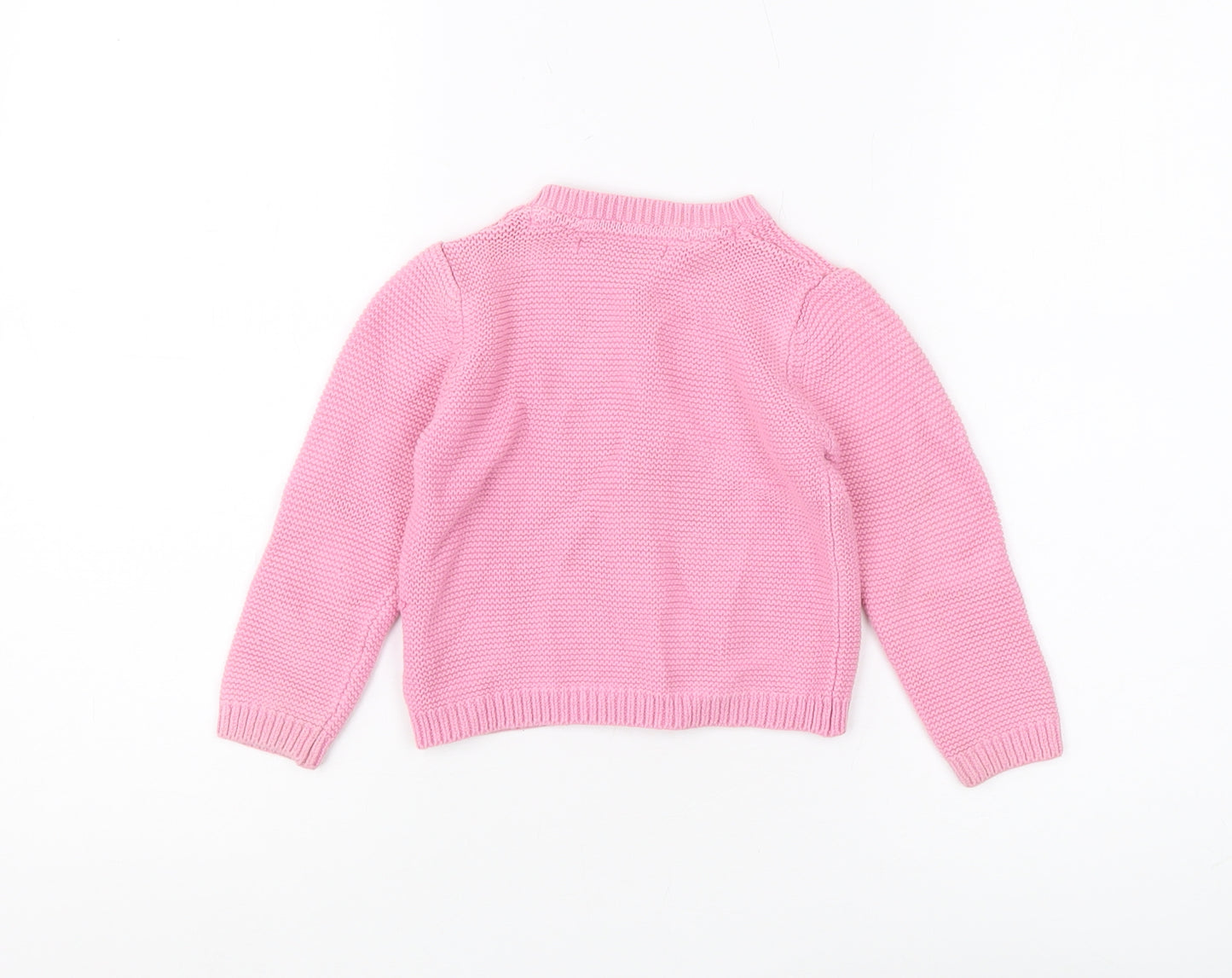 Marks and Spencer Girls Pink Cardigan 3-4 Years Cotton