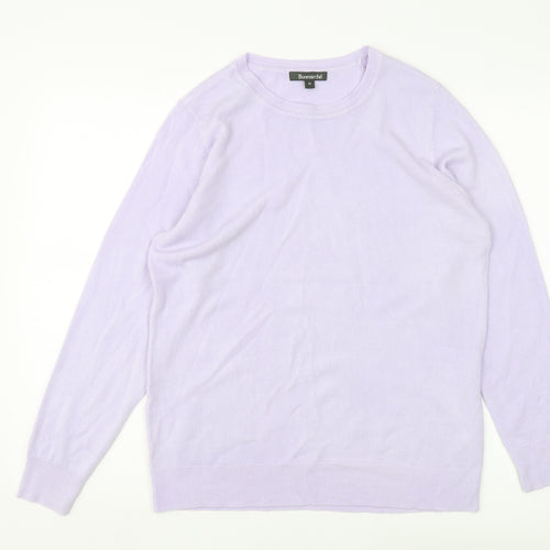 Bonmarché Women's Purple Crew Neck Jumper Size 14