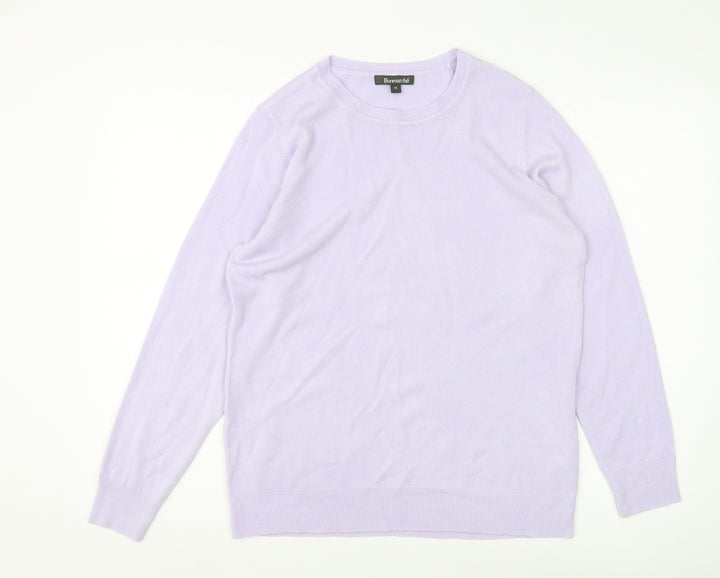 Bonmarché Women's Purple Crew Neck Jumper Size 14