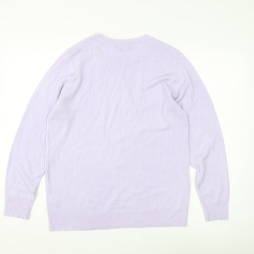 Bonmarché Women's Purple Crew Neck Jumper Size 14