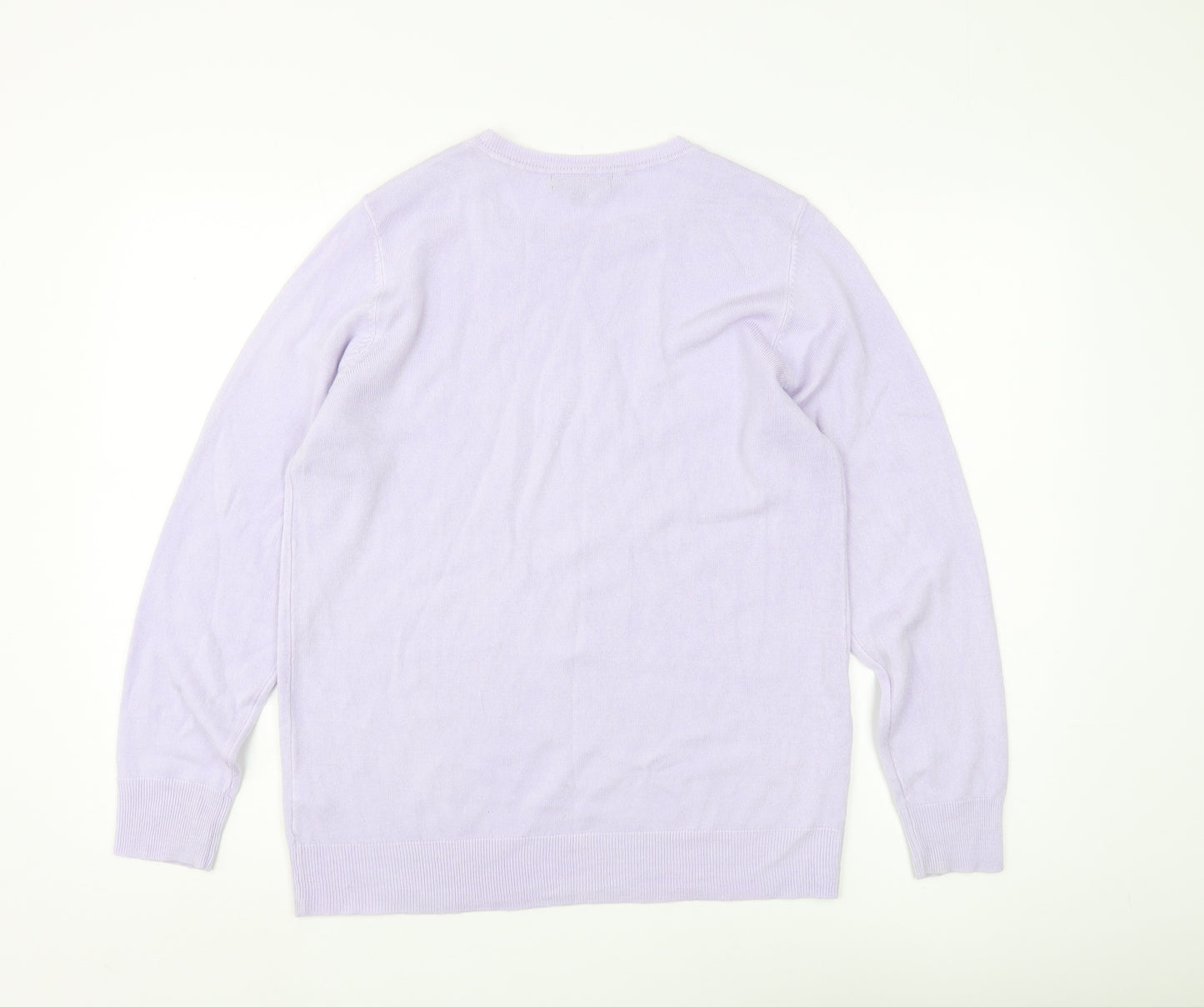 Bonmarché Women's Purple Crew Neck Jumper Size 14