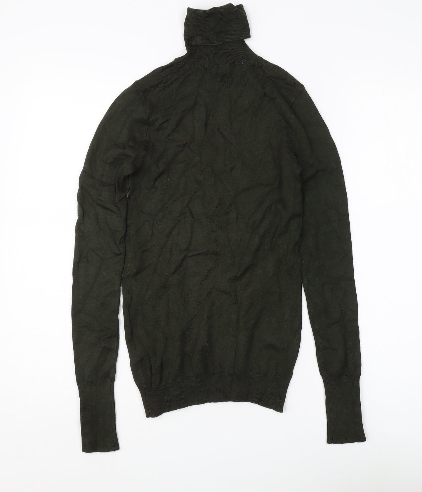 Zara Women's Green Roll Neck Pullover Jumper Size S