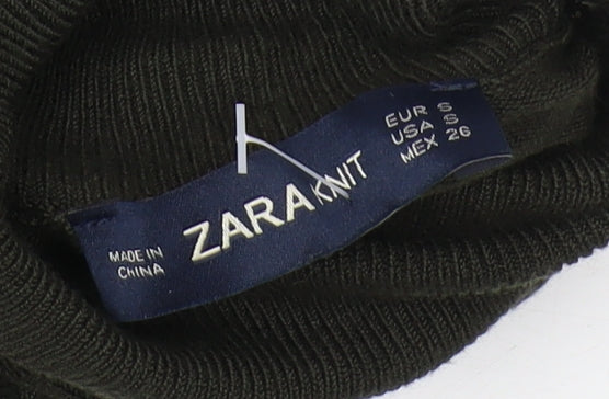 Zara Women's Green Roll Neck Pullover Jumper Size S