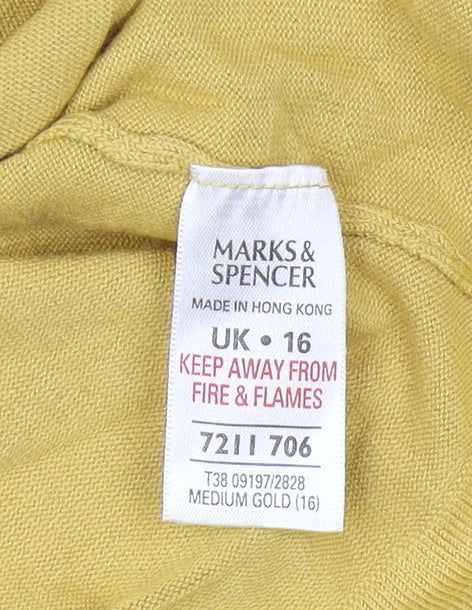 Marks and Spencer Women's Yellow Pullover Jumper