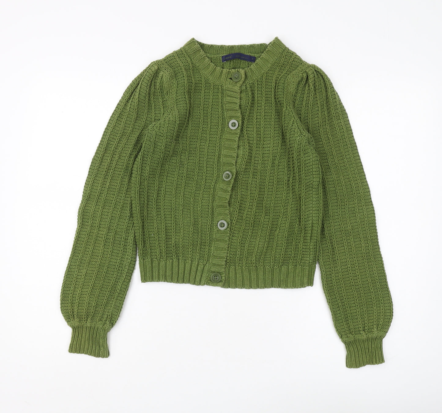 Next Women's Green Cardigan, Size 8, Cable-Knit