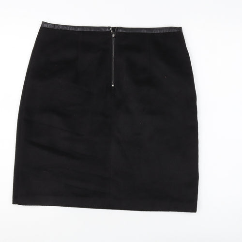 Marks & Spencer Black Pencil Skirt, Size 12, Wool Blend