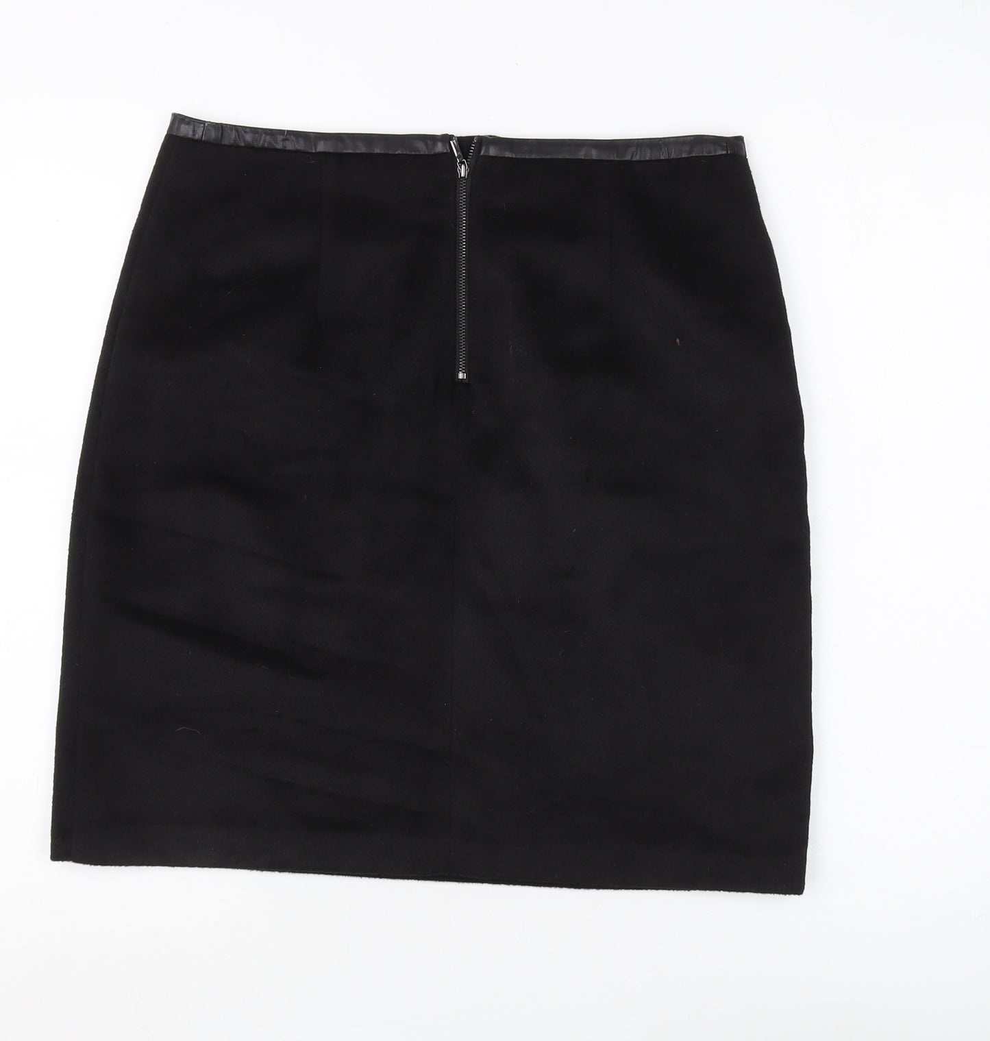 Marks & Spencer Black Pencil Skirt, Size 12, Wool Blend