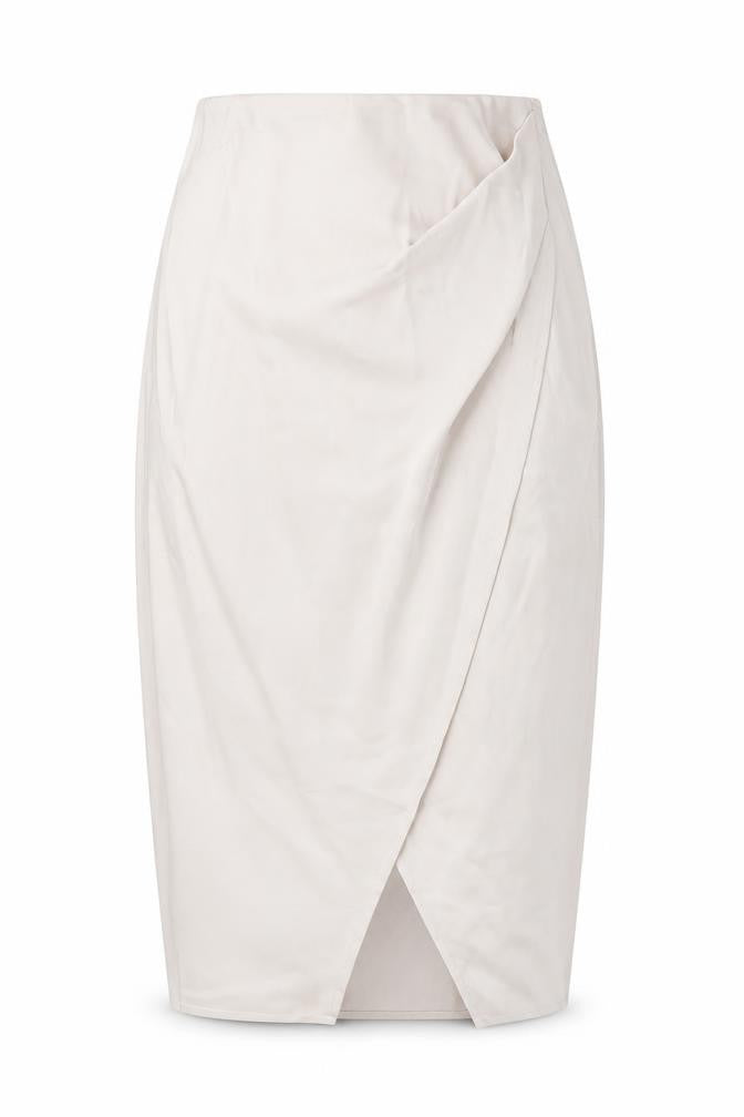 Rachel Zoe Women's Ivory Midi Wrap Skirt in M Size