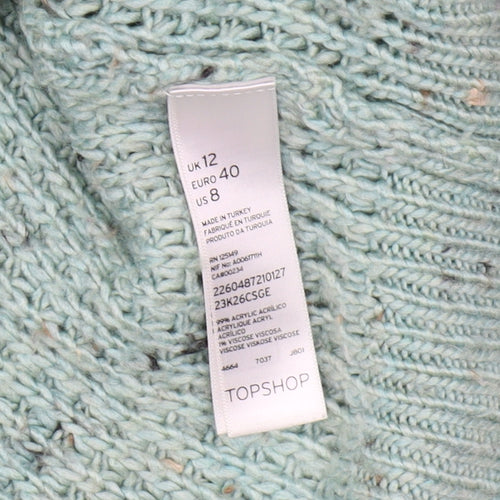 Topshop Women's Green Pullover Jumper Size 12