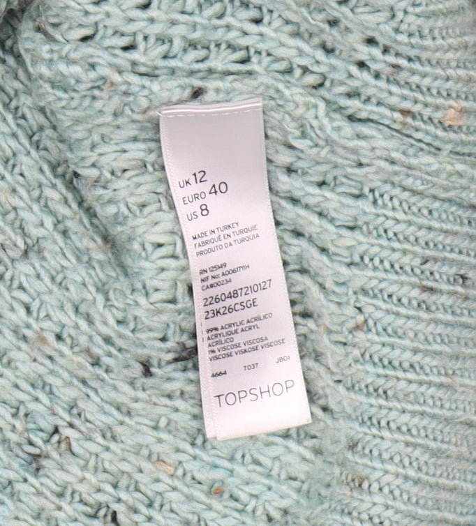 Topshop Women's Green Pullover Jumper Size 12