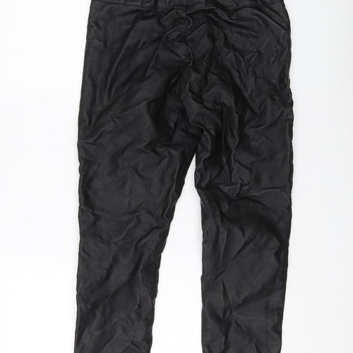 Topshop Women Black Faux Leather Skinny Trousers UK 10