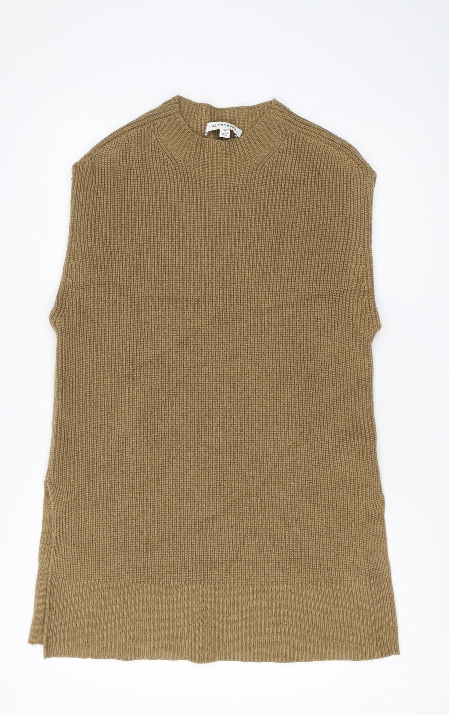 Marks and Spencer Women's Brown Mock Neck Vest, M