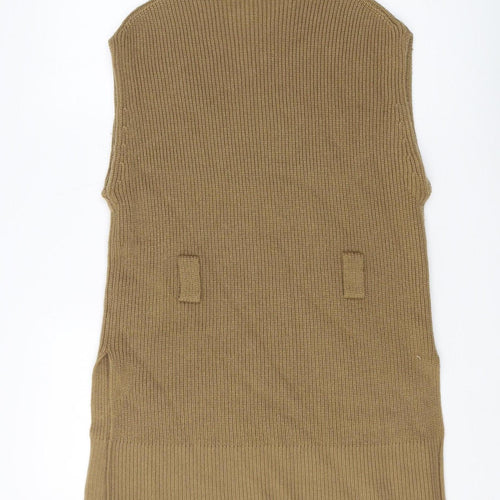 Marks and Spencer Women's Brown Mock Neck Vest, M