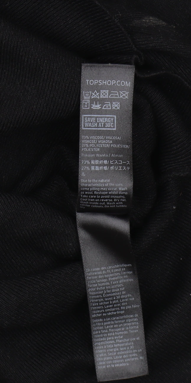 Topshop Women's Black Cape Jumper - Size 10