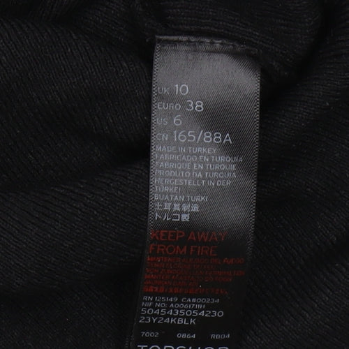 Topshop Women's Black Cape Jumper - Size 10
