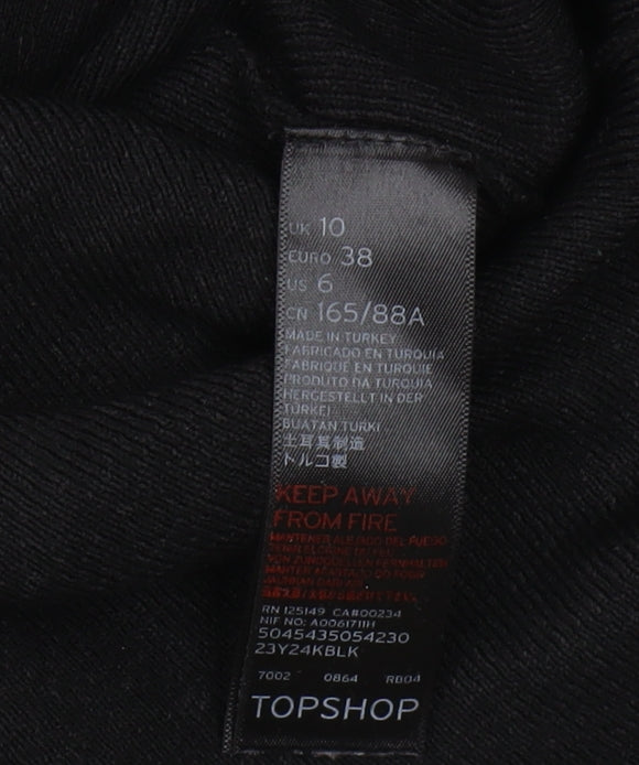 Topshop Women's Black Cape Jumper - Size 10