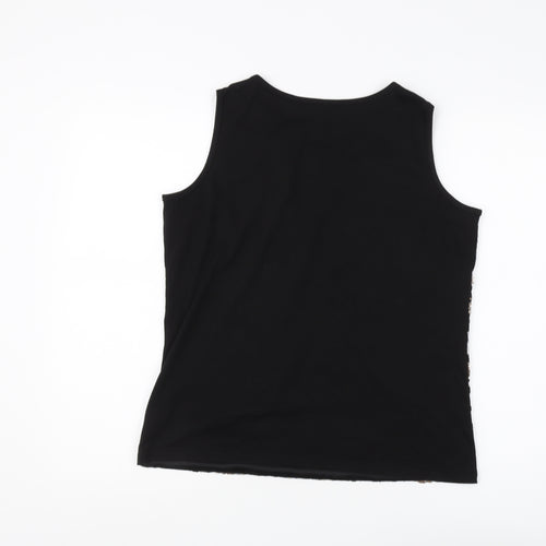 Klass Women's Black Sequin Tank, Size M, Party Top