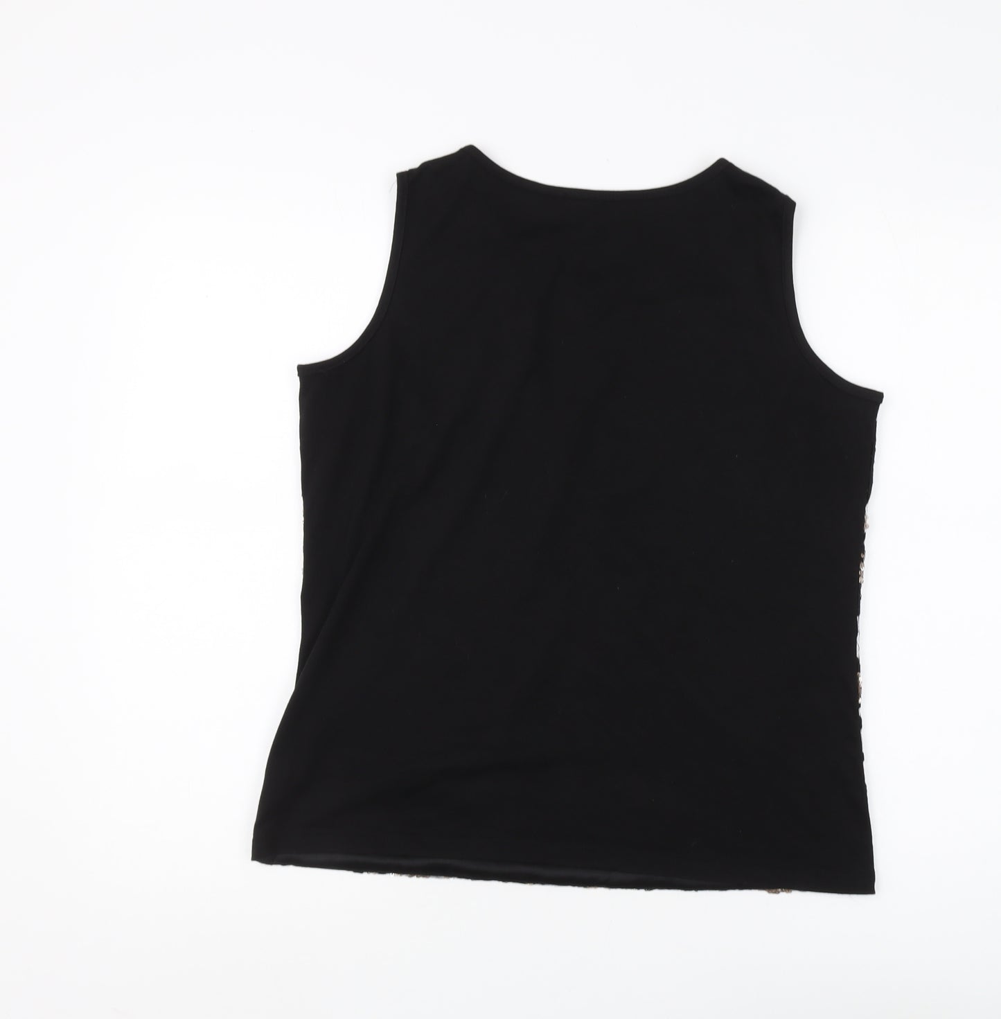 Klass Women's Black Sequin Tank, Size M, Party Top