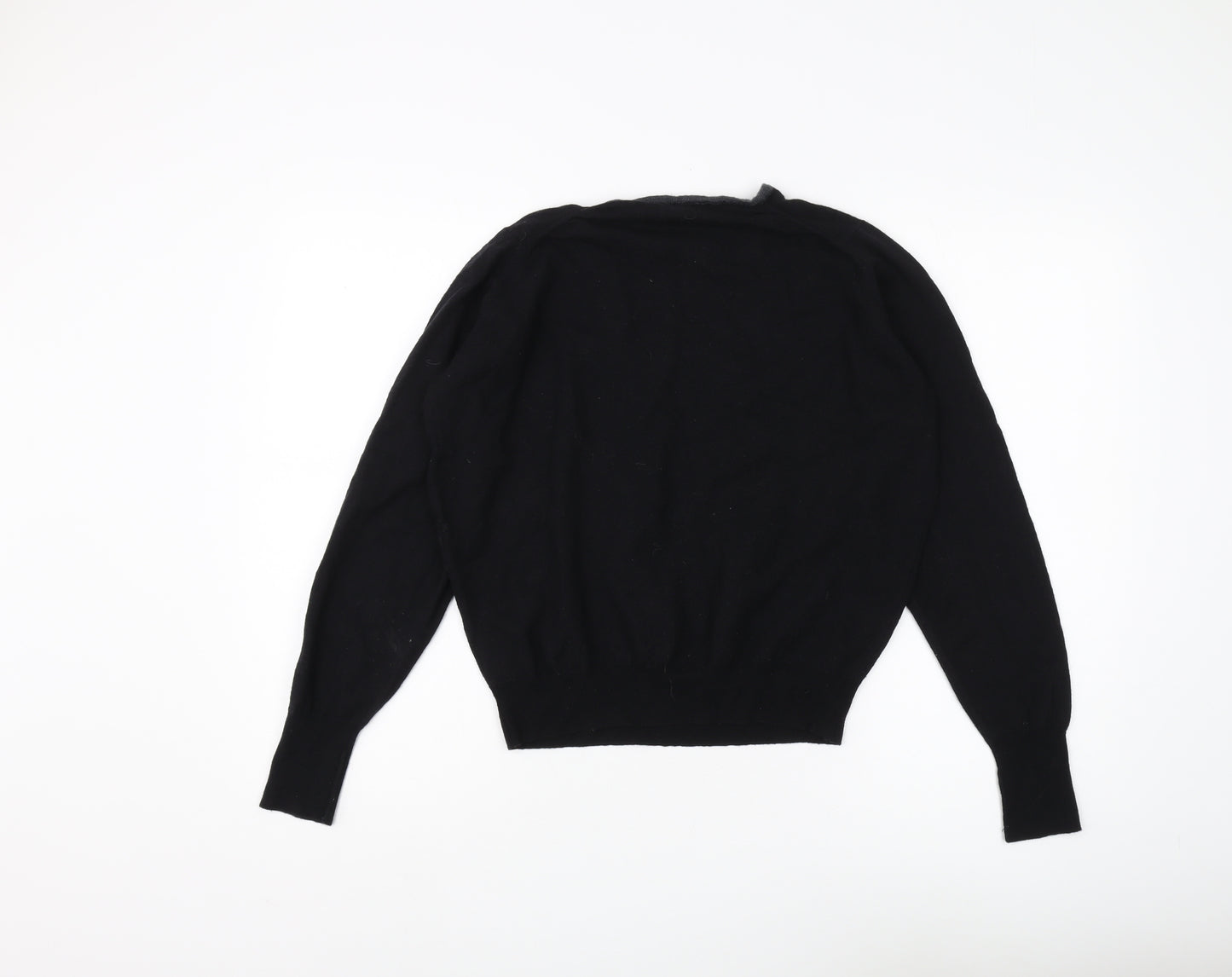 John Smedley Women's Black Merino Wool Pullover Jumper M