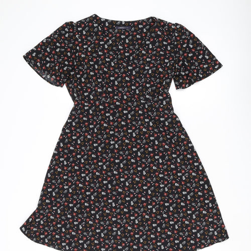 Marks & Spencer Women's Black Floral Dress Size 10