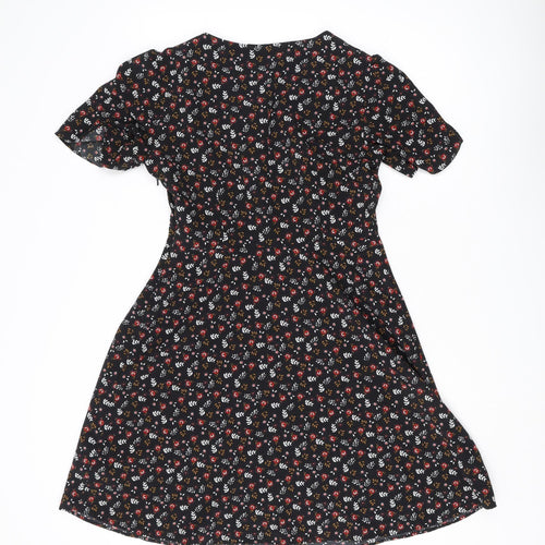 Marks & Spencer Women's Black Floral Dress Size 10